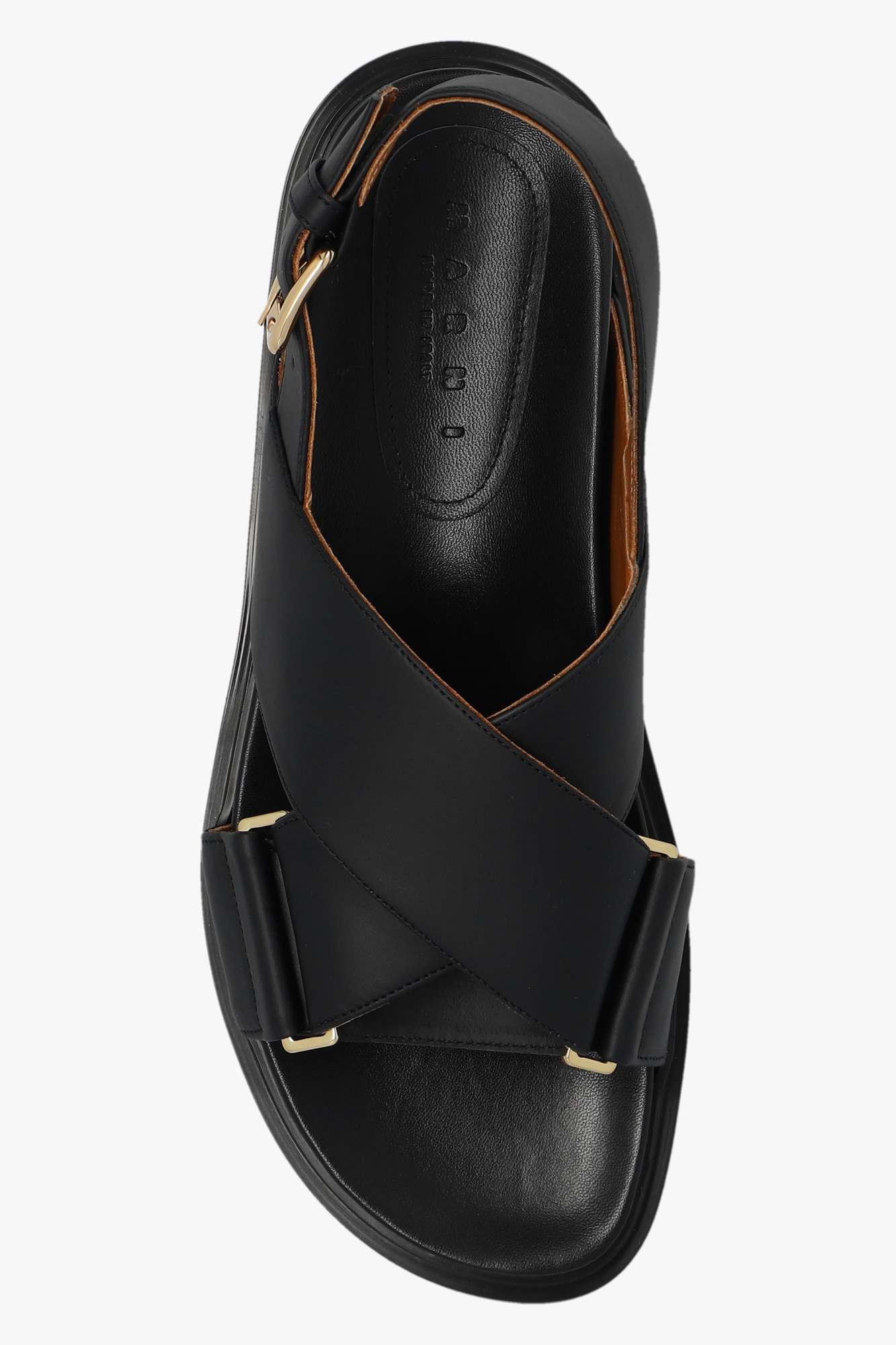 ★MARNI★ Fur Pursbet Leather Sandals Black FBMS005801P90930 Black leather Fussbett | Marni
